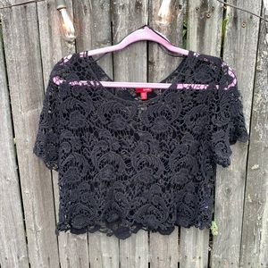 BONGO Black Paisley Lace Crop Top🖤✨
